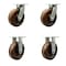 Service Caster 10'' Heavy Duty High Temp Phenolic Wheel Caster Set 2 Swivel 2 Rigid , 4PK CRAN-SCC-KP92S1030-PHRHT-2-R-2 - alternate 1